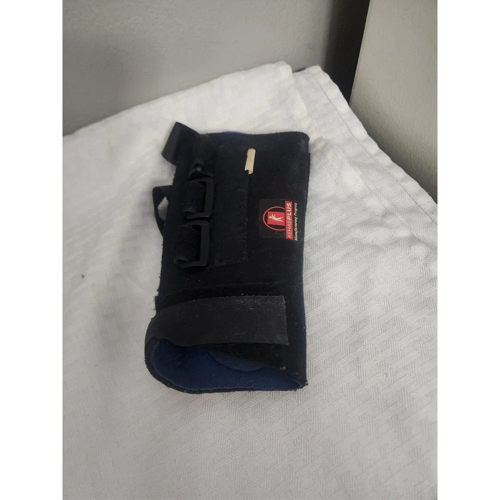 RehabPlus Wrist Brace Support Adjustable Straps Black Blue Compression Sleeve